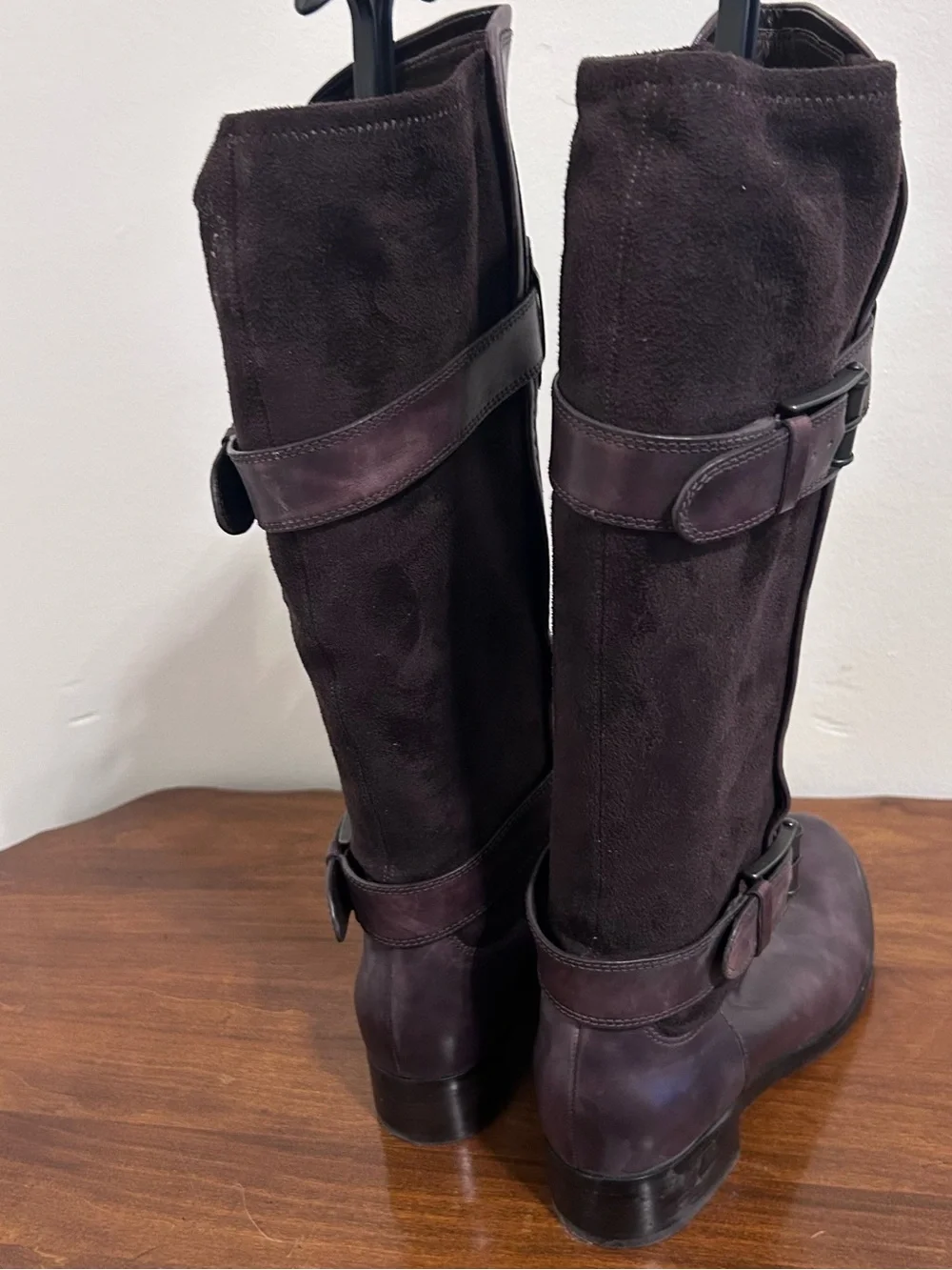Cole Haan Whitley Brown Leather Suede Riding Buckle Boots Size 8 Nike Air